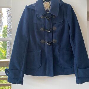 Tulle Orignal Clothing Anthropologie  Navy Hooded Toggle Coat,‎ Size M